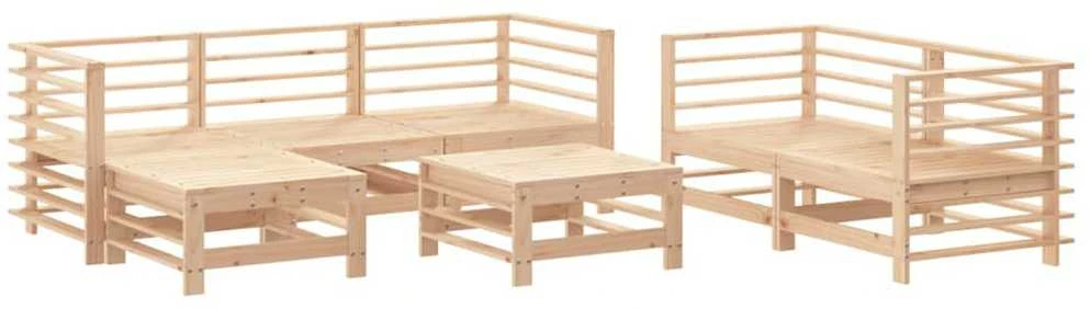 Lauko baldų komplektas Sodo poilsio baldų komplektas, 7 dalių, pušies medienos masyvas