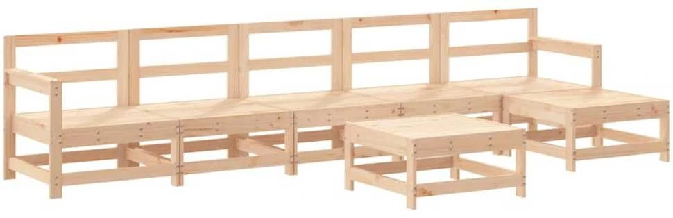Lauko baldų komplektas Sodo poilsio baldų komplektas, 7 dalių, pušies medienos masyvas