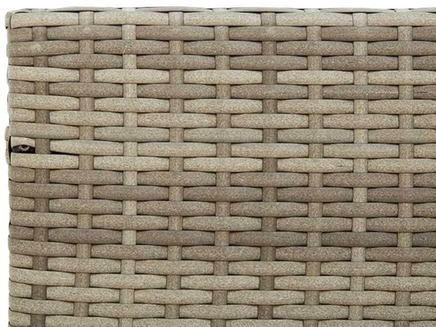 Sodo sofa su stalu/pagalvėlėmis, pilka, poliratanas, L formos