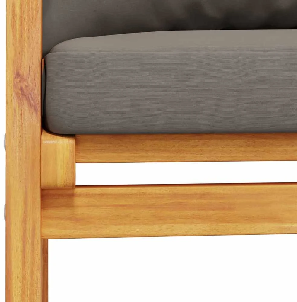 Sodo sofa-suoliukas su pagalvėlėmis, 120cm, akacijos masyvas