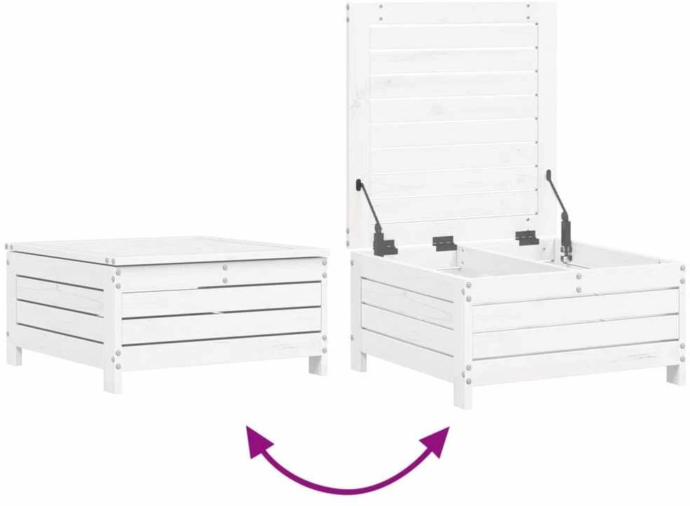 Lauko baldų komplektas Sodo sofos komplektas, 6 dalių, baltas, pušies medienos masyvas