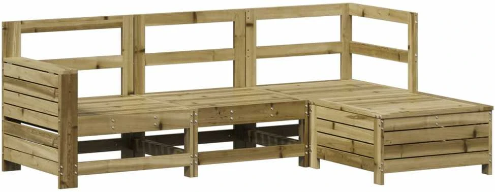 Lauko baldų komplektas Sodo sofos komplektas, 4 dalių, impregnuota pušis