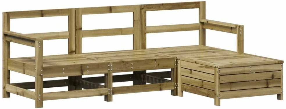 Lauko baldų komplektas Sodo sofos komplektas, 4 dalių, impregnuota pušis
