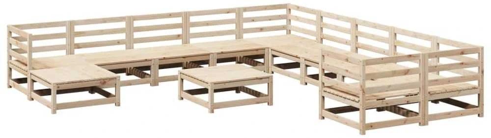 Lauko baldų komplektas Sodo sofos komplektas, 12 dalių, pušies medienos masyvas