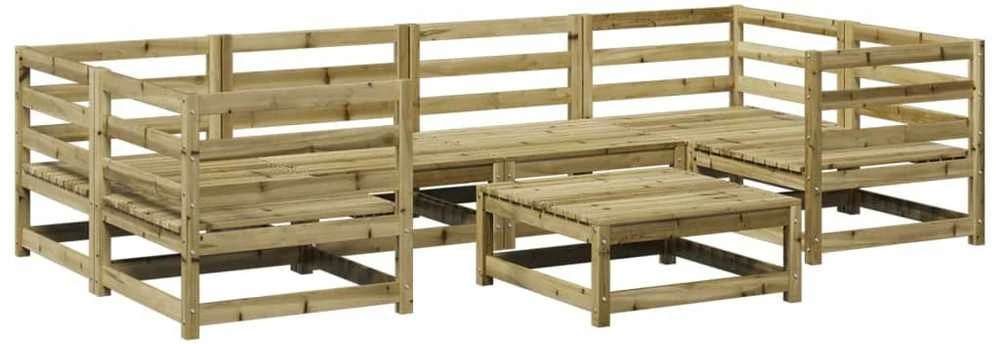 Lauko baldų komplektas Sodo sofos komplektas, 7 dalių, impregnuota pušis