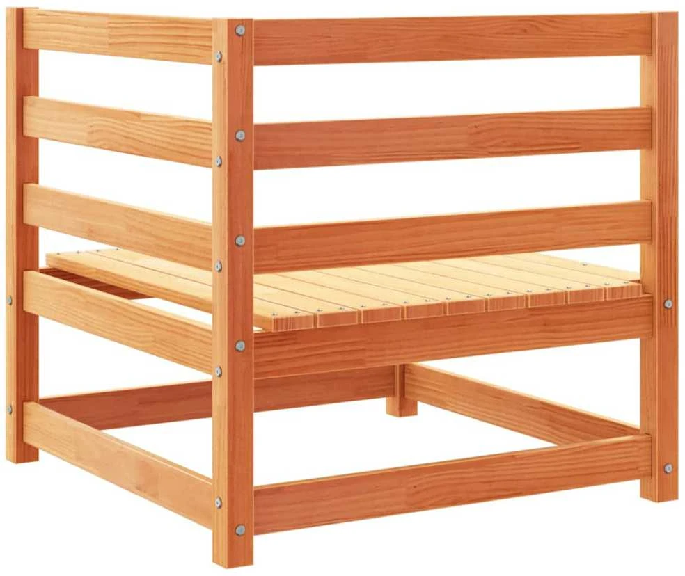 Lauko baldų komplektas Sodo sofos komplektas, 5 dalių, vaško rudas, pušies masyvas