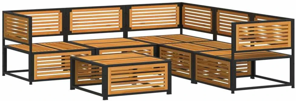 Lauko baldų komplektas Sodo sofos komplektas su pagalvėmis, 6 dalių, akacijos masyvas