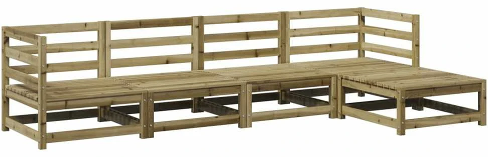 Lauko baldų komplektas Sodo sofos komplektas, 5 dalių, impregnuota pušies mediena
