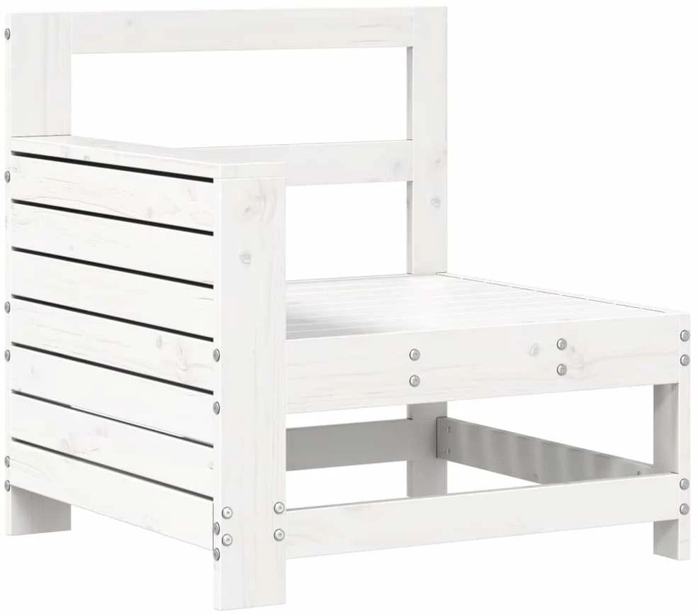 Lauko baldų komplektas Sodo sofos komplektas, 10 dalių, baltas, pušies masyvas