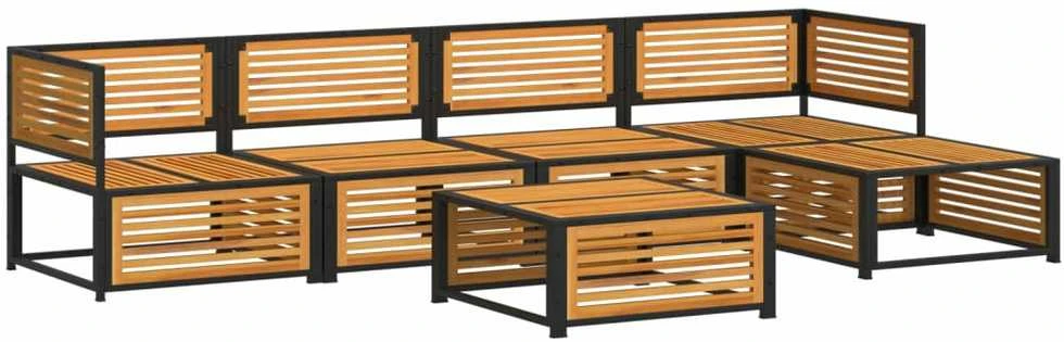 Lauko baldų komplektas Sodo sofos komplektas su pagalvėmis, 6 dalių, akacijos masyvas