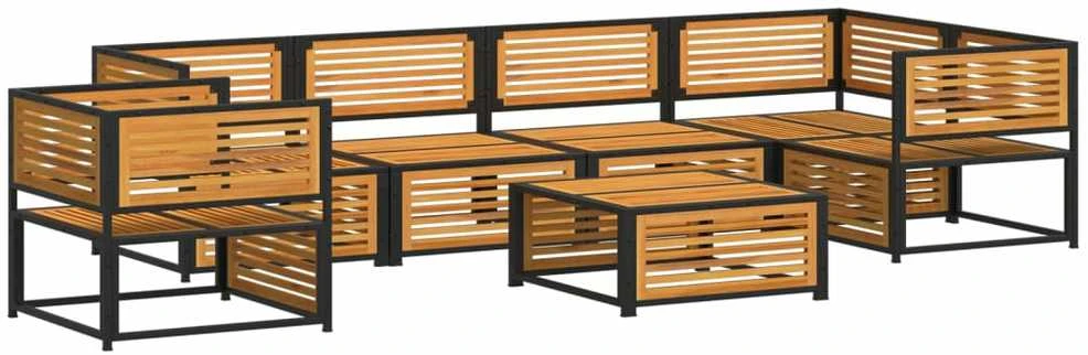 Lauko baldų komplektas Sodo sofų komplektas su pagalvėlėmis, 7 dalių, akacijos masyvas