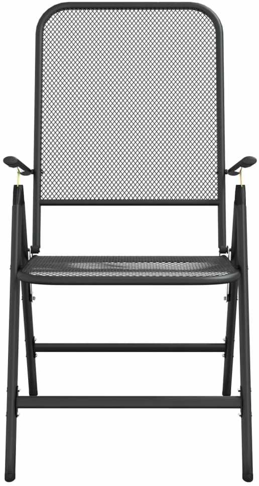 Lauko baldų komplektas Sodo valgomojo baldų komplektas, 3 dalių, antracito, metalas