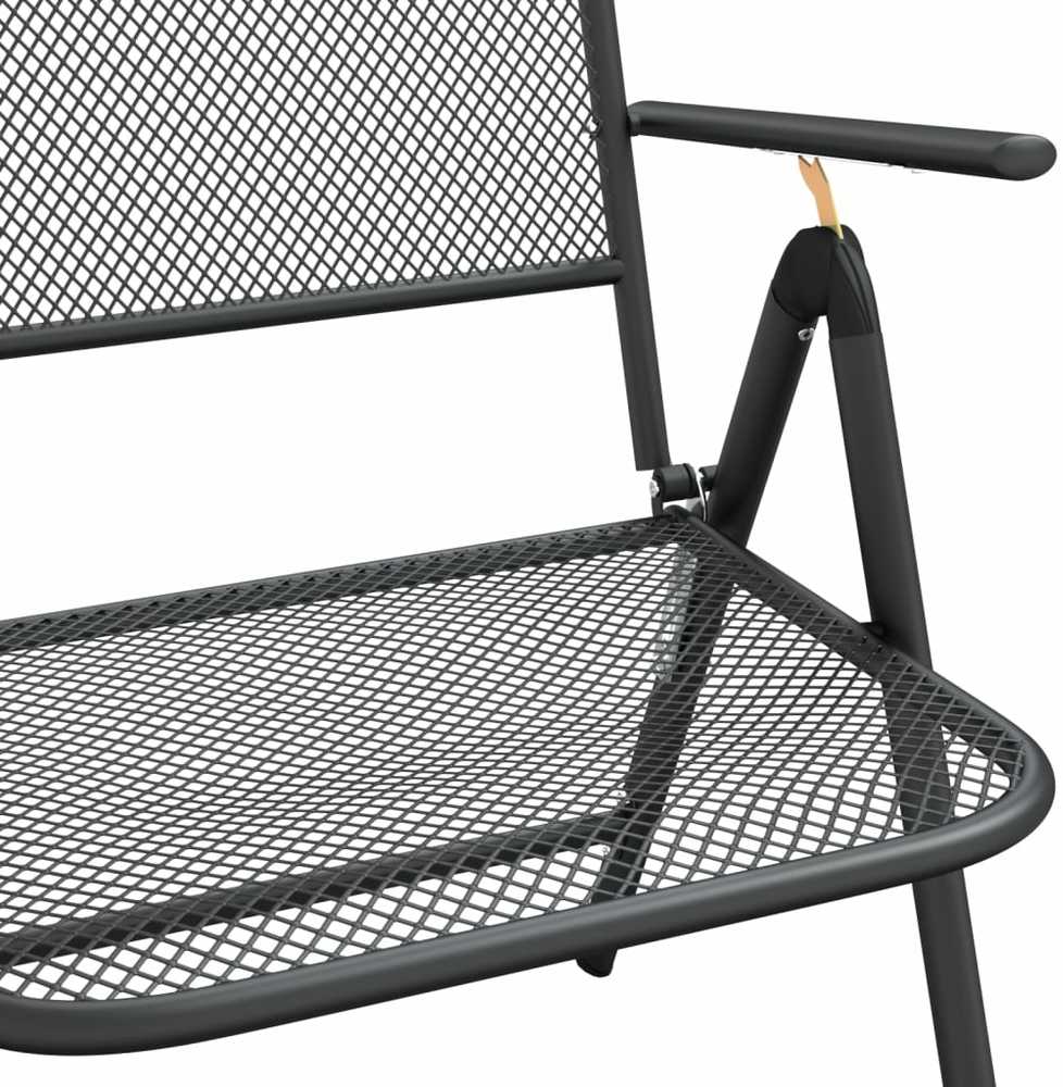 Lauko baldų komplektas Sodo valgomojo baldų komplektas, 3 dalių, antracito, metalas
