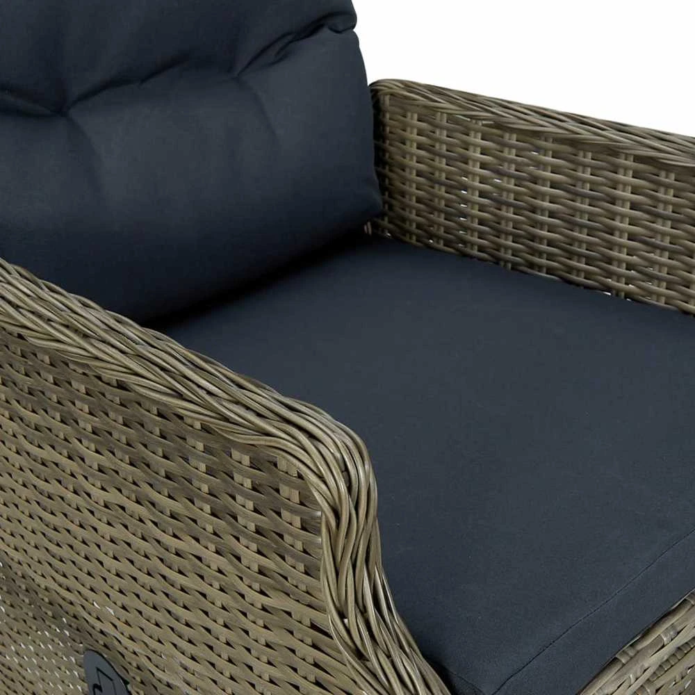 Lauko baldų komplektas Sodo valgomojo baldų komplektas, 7 dalių, rudas