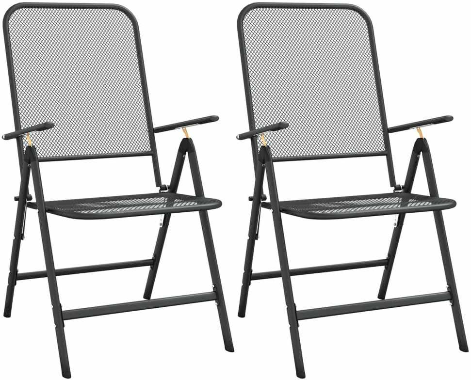 Lauko baldų komplektas Sodo valgomojo baldų komplektas, 3 dalių, antracito, metalas