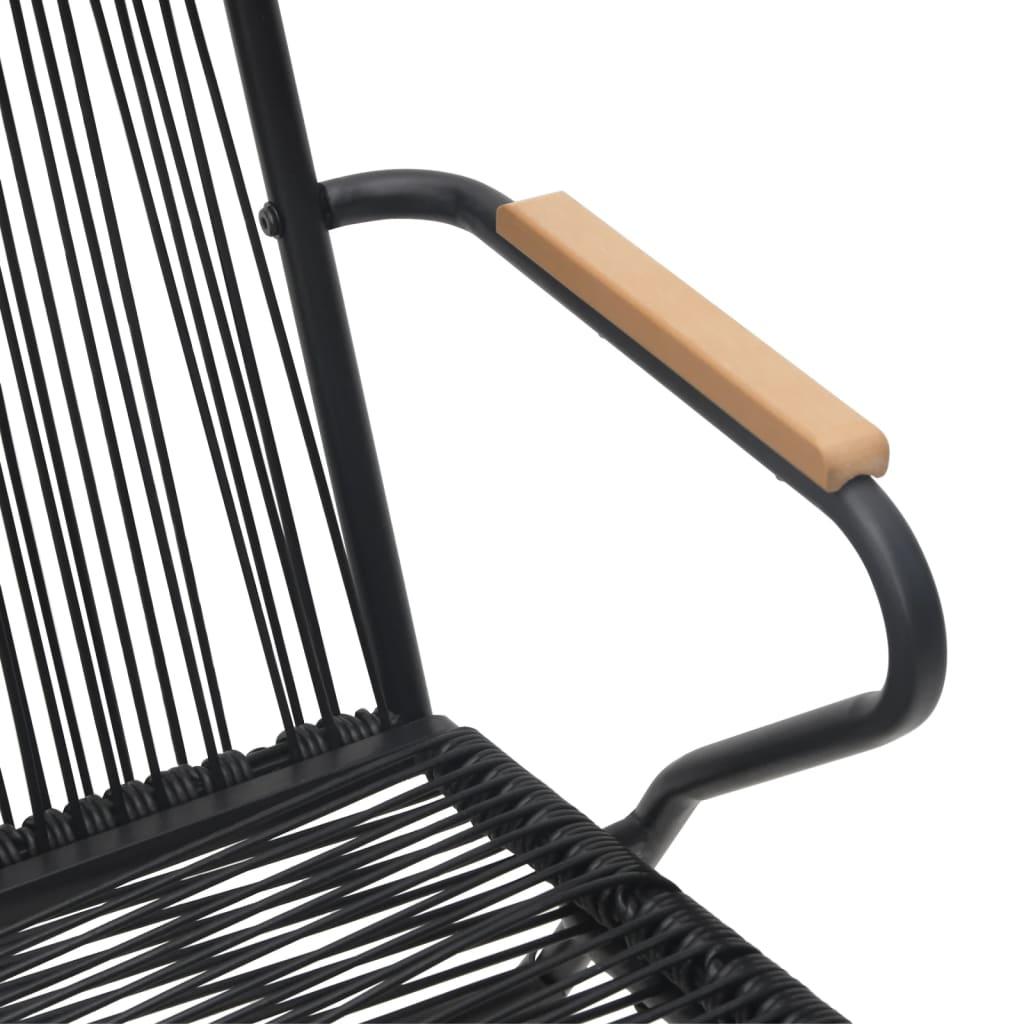 Lauko baldų komplektas Sodo valgomojo baldų komplektas, 9 dalių, juodas, PVC ratanas