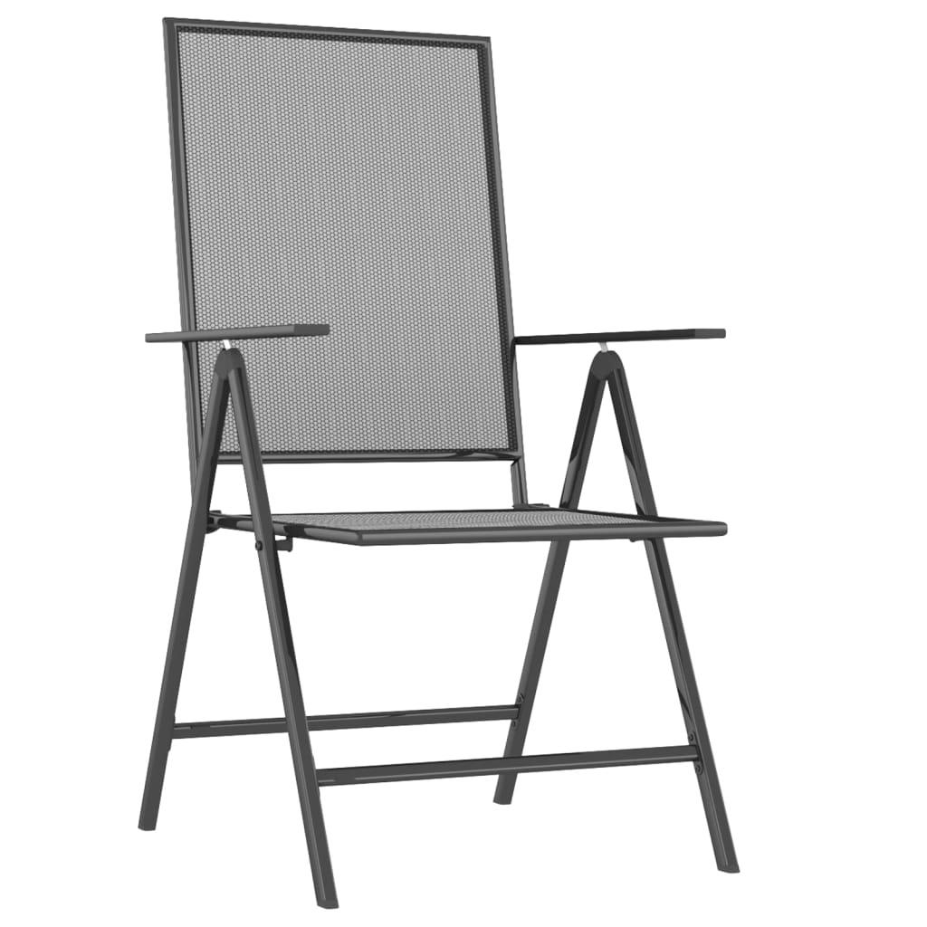 Lauko baldų komplektas Sodo valgomojo baldų komplektas, 3 dalių, antracito, plienas