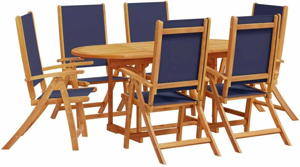 Sodo valgomojo komplektas, 7 dalių, akacija ir tekstilenas