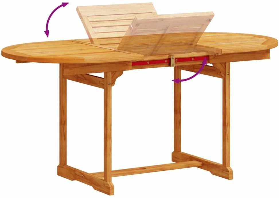 Lauko baldų komplektas Sodo valgomojo komplektas, 5 dalių, akacija ir tekstilenas
