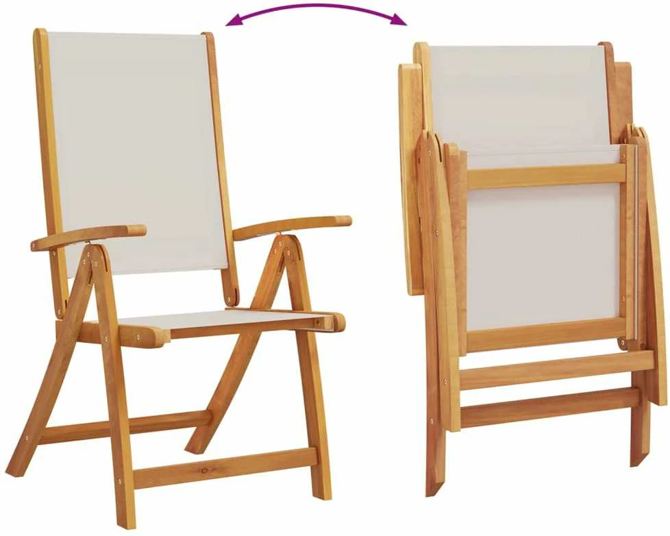 Lauko baldų komplektas Sodo valgomojo komplektas, 5 dalių, akacija ir tekstilenas