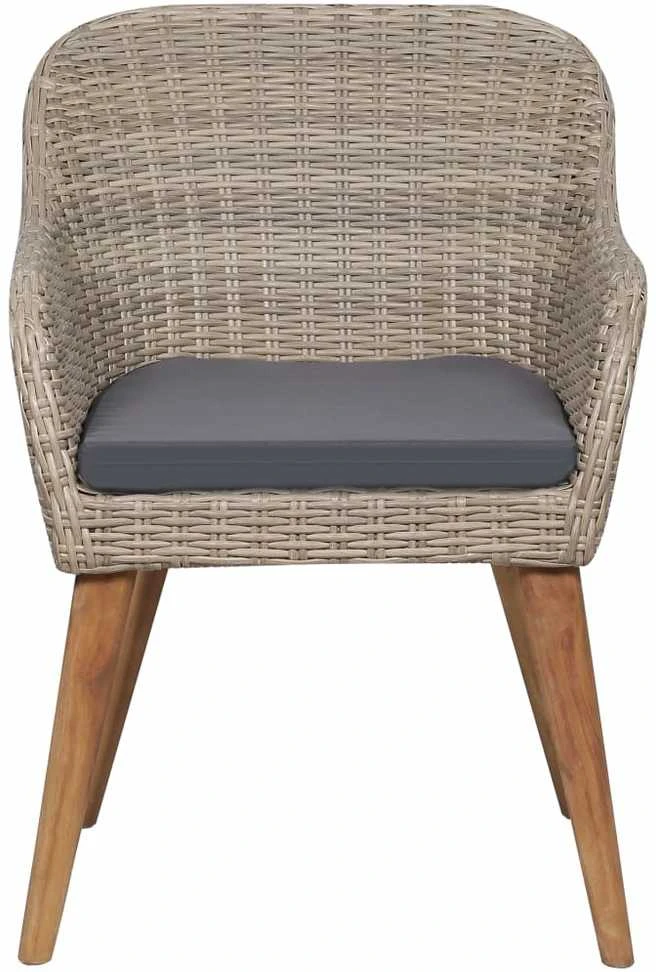 Lauko baldų komplektas Sodo valgomojo komplektas, 7 dalių, rudas (147876+3x44156)