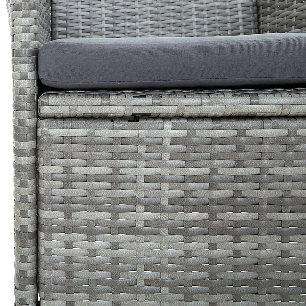 Lauko baldų komplektas Sodo valgomojo komplektas su pagalvėlėmis, 7 dalių, pilkas