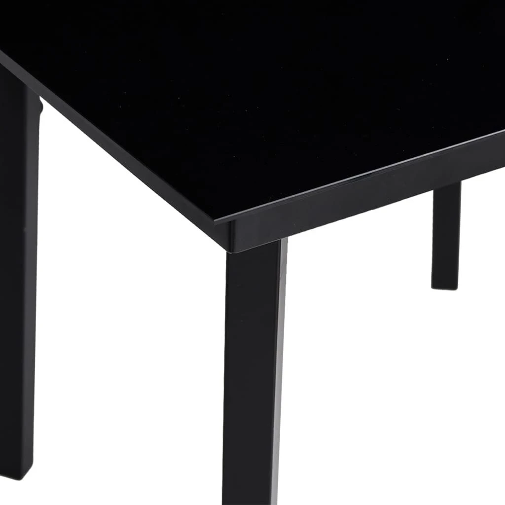 Lauko baldų komplektas Sodo valgomojo komplektas, 5 dalių, juodas, PVC ratanas