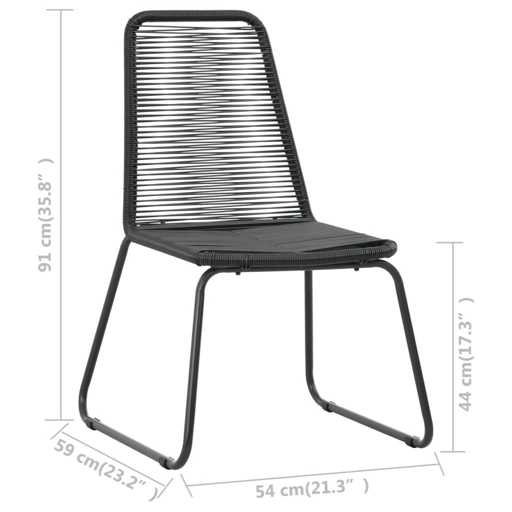 Lauko baldų komplektas Sodo valgomojo komplektas, 3 dalių, juodas, PVC ratanas