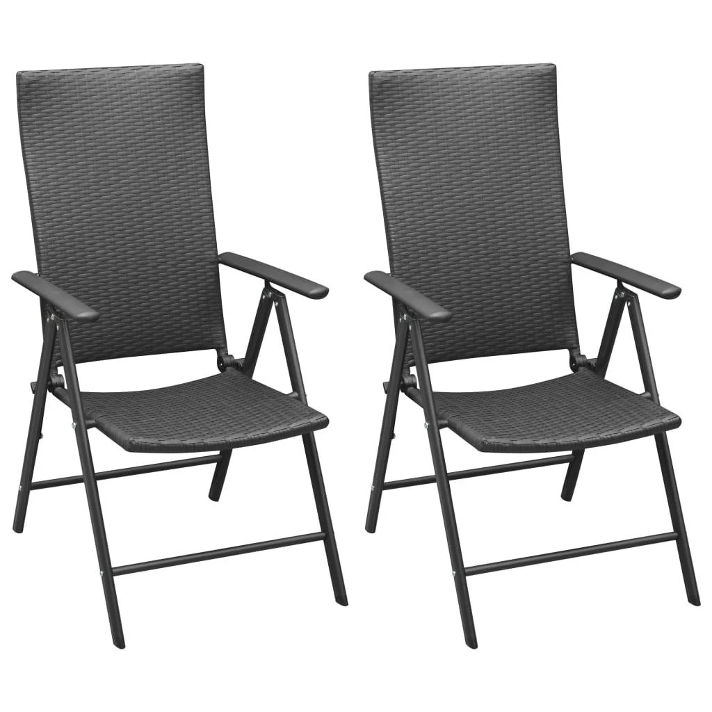 Lauko baldų komplektas Sodo valgomojo komplektas, 3 dalių, juodos ir rudos spalvos
