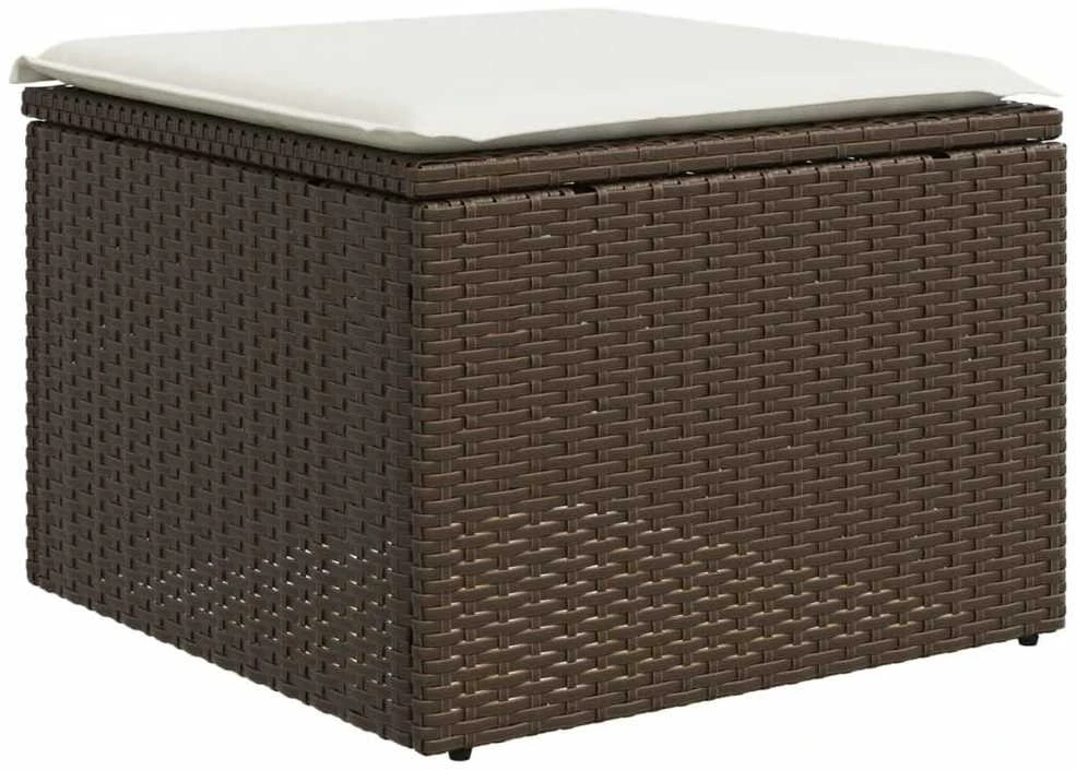Lauko baldų komplektas Sofos komplektas su pagalvėlėmis, 7 dalių, rudas, poliratanas
