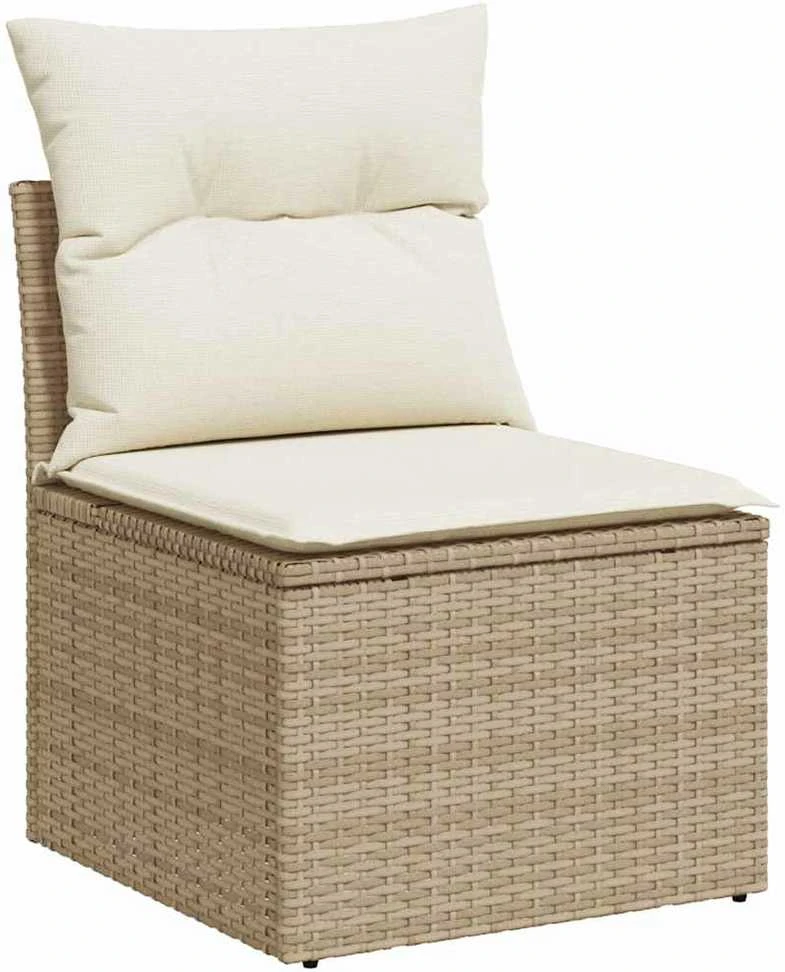 Lauko baldų komplektas Sofos komplektas su pagalvėlėmis, 6 dalių, smėlio, poliratanas
