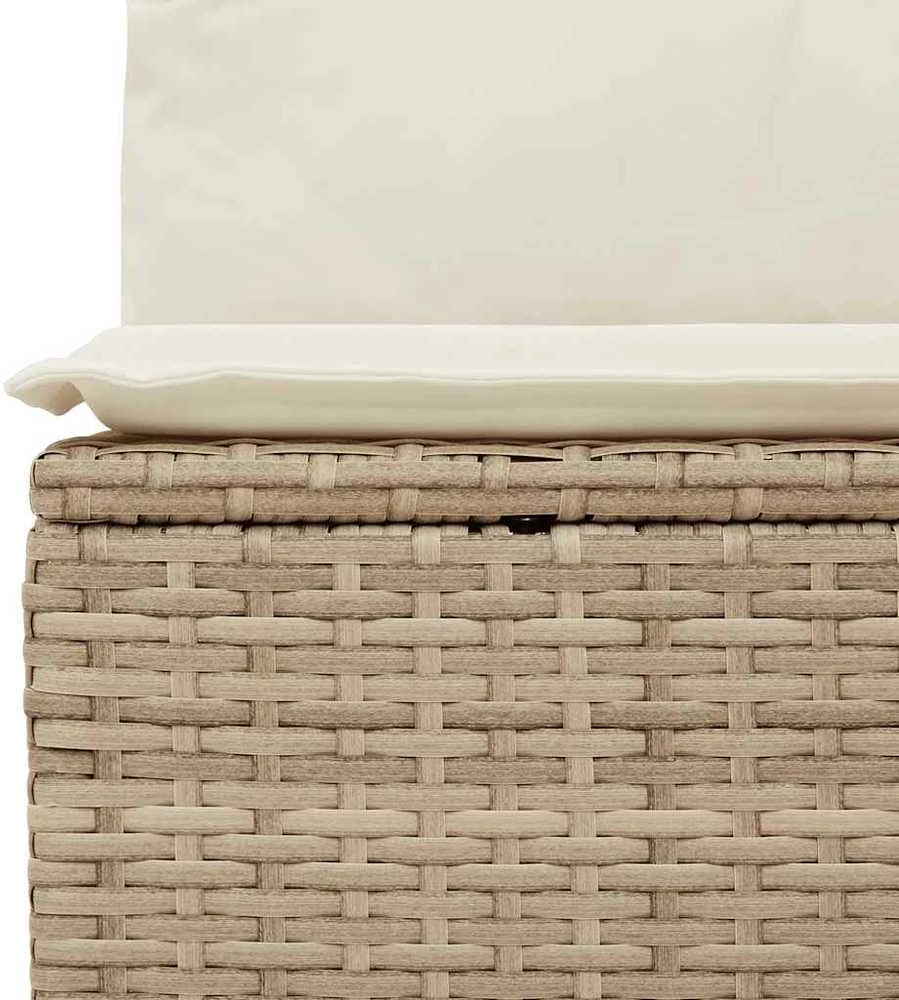 Lauko baldų komplektas Sofos komplektas su pagalvėlėmis, 6 dalių, smėlio, poliratanas