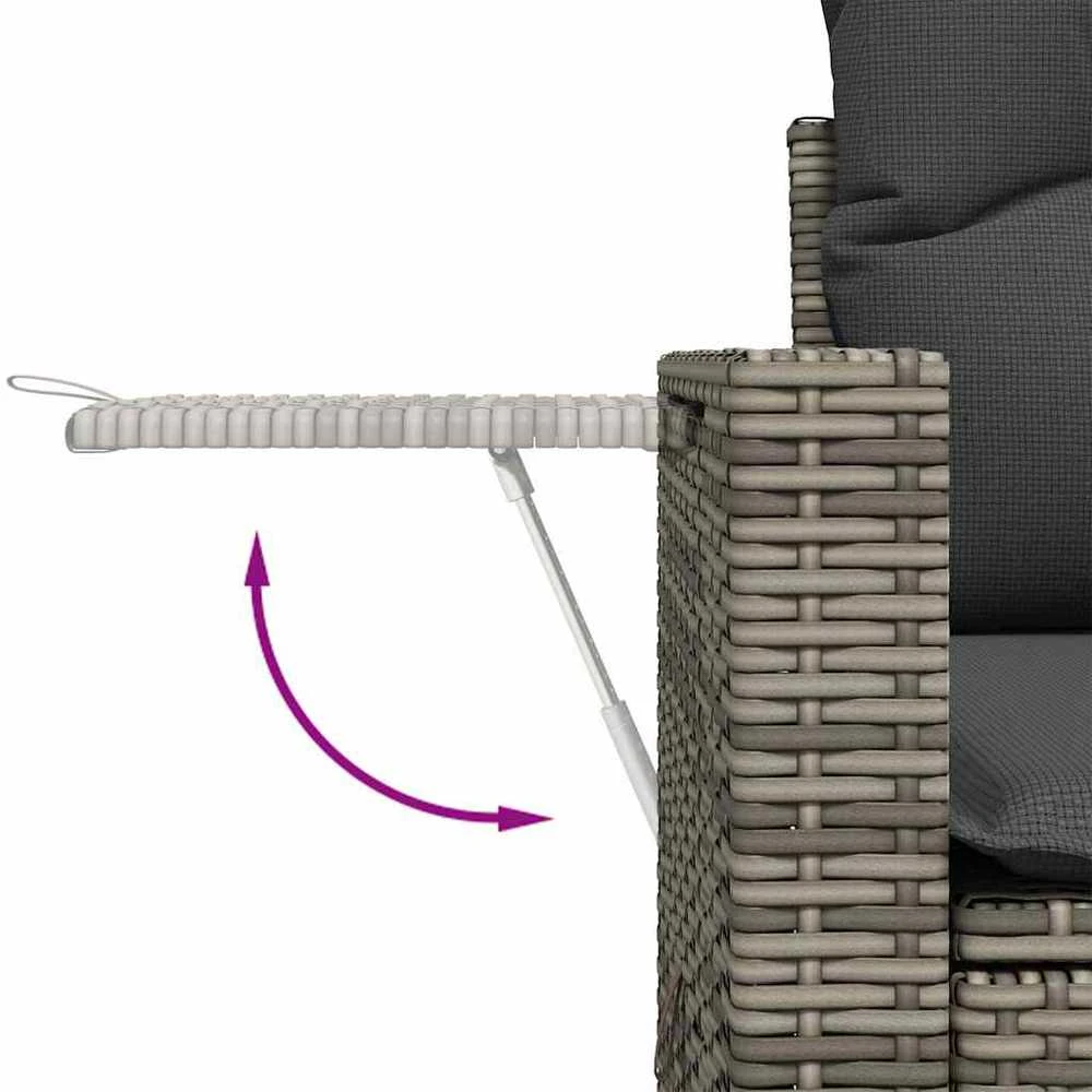 Sofa Sofos komplektas su pagalvėlėmis, 6 dalių, pilkas, poliratanas