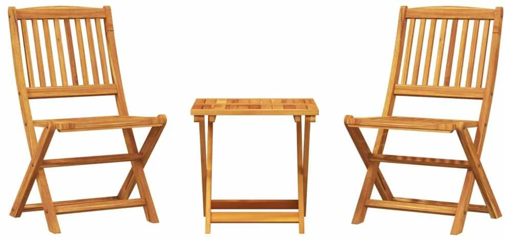 Lauko baldų komplektas Sulankstomas valgomojo komplektas, 3 dalių, akacijos masyvas