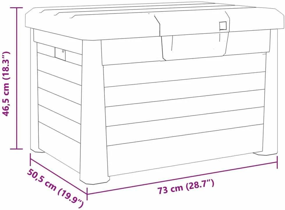 Lauko dėžė pagalvėlėms, pilka, 73x50,5x46,5cm, PP