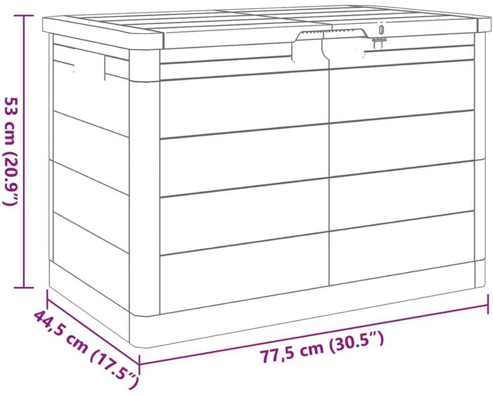 Lauko dėžė pagalvėlėms, pilka, 77,5x44,5x53cm, PP