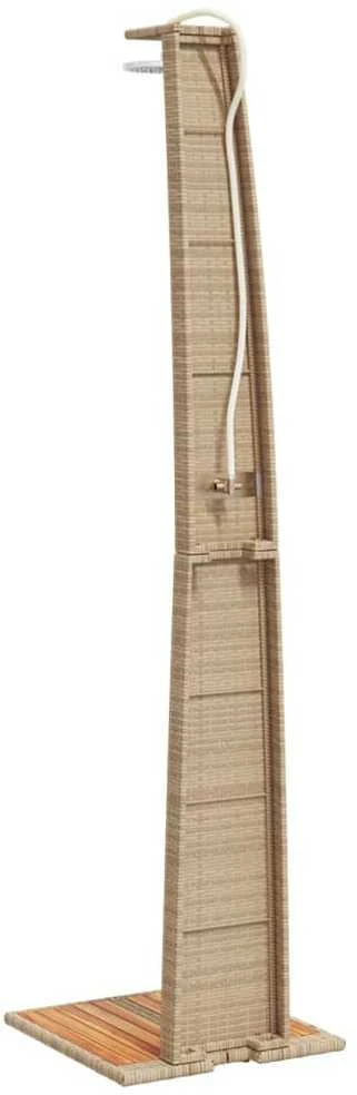 Lauko dušas, smėlio, 55x60x224cm, poliratanas ir akacija