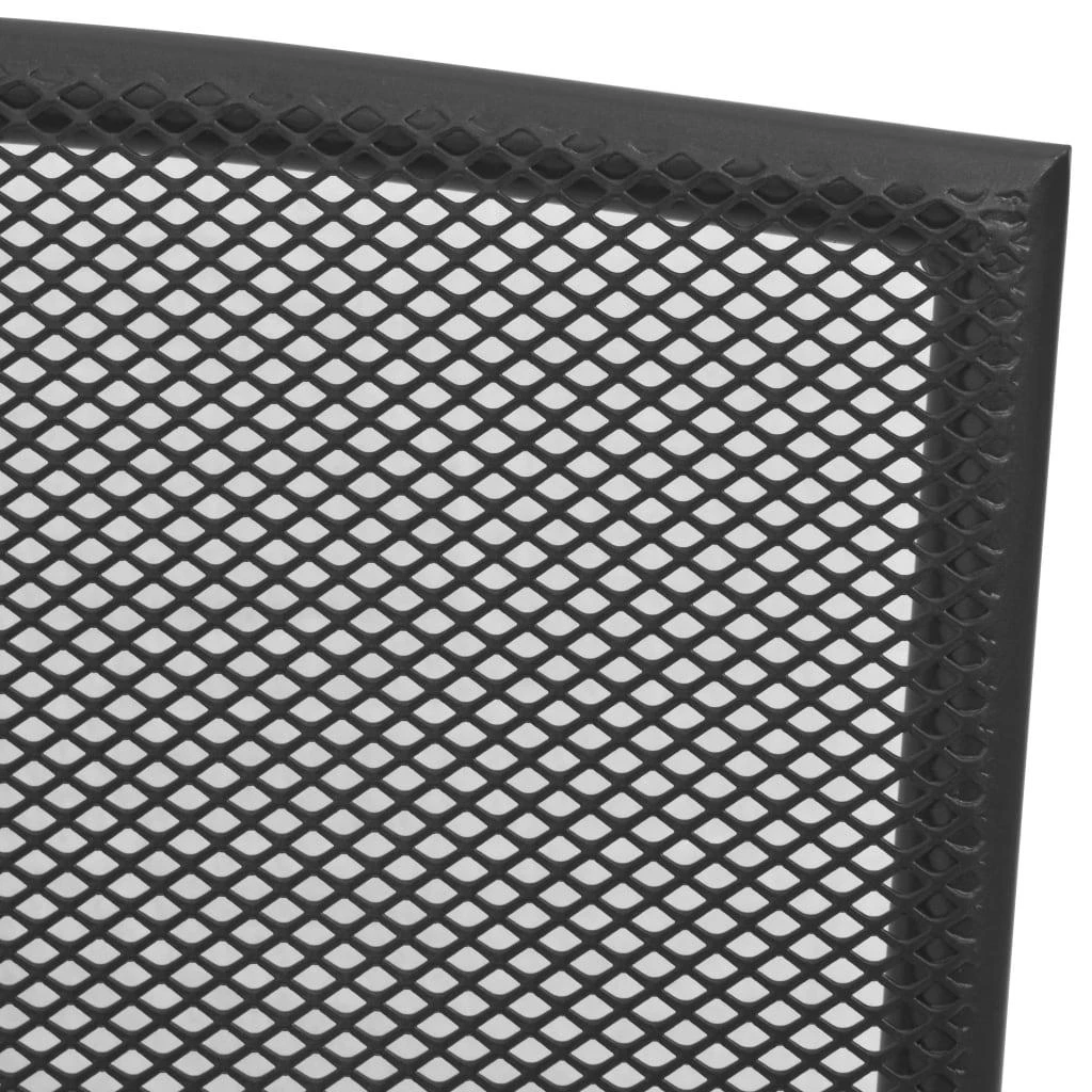 Lauko kėdės, 4vnt., antracito, plienas, tinklinio dizaino