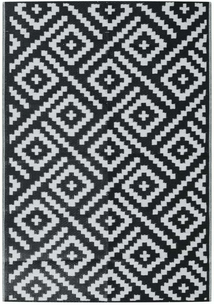 Lauko kilimas, baltos ir juodos spalvos, 160x230cm, PP
