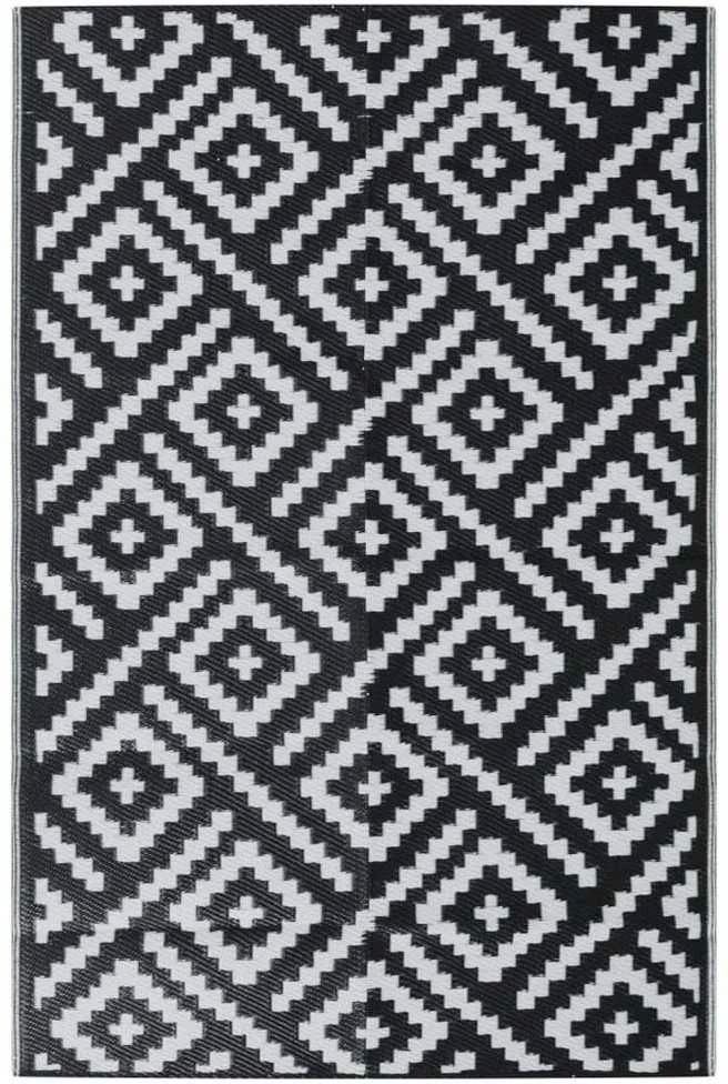 Lauko kilimas, baltos ir juodos spalvos, 190x290cm, PP