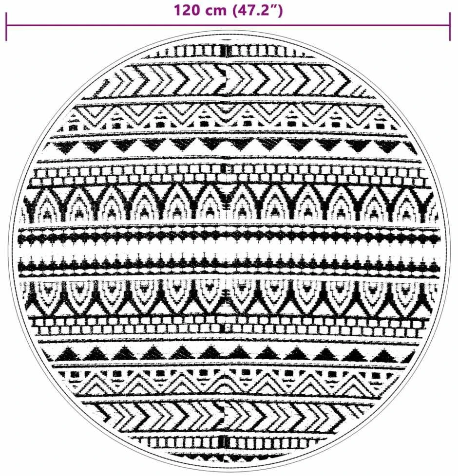 Lauko kilimas, juodos spalvos, 120cm skersmens, PP