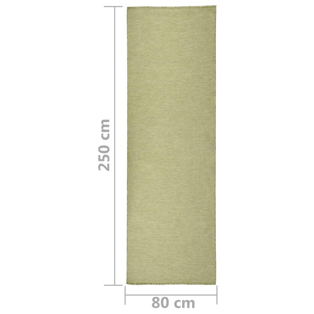 Lauko kilimėlis, žalios spalvos, 80x250cm, plokščio pynimo