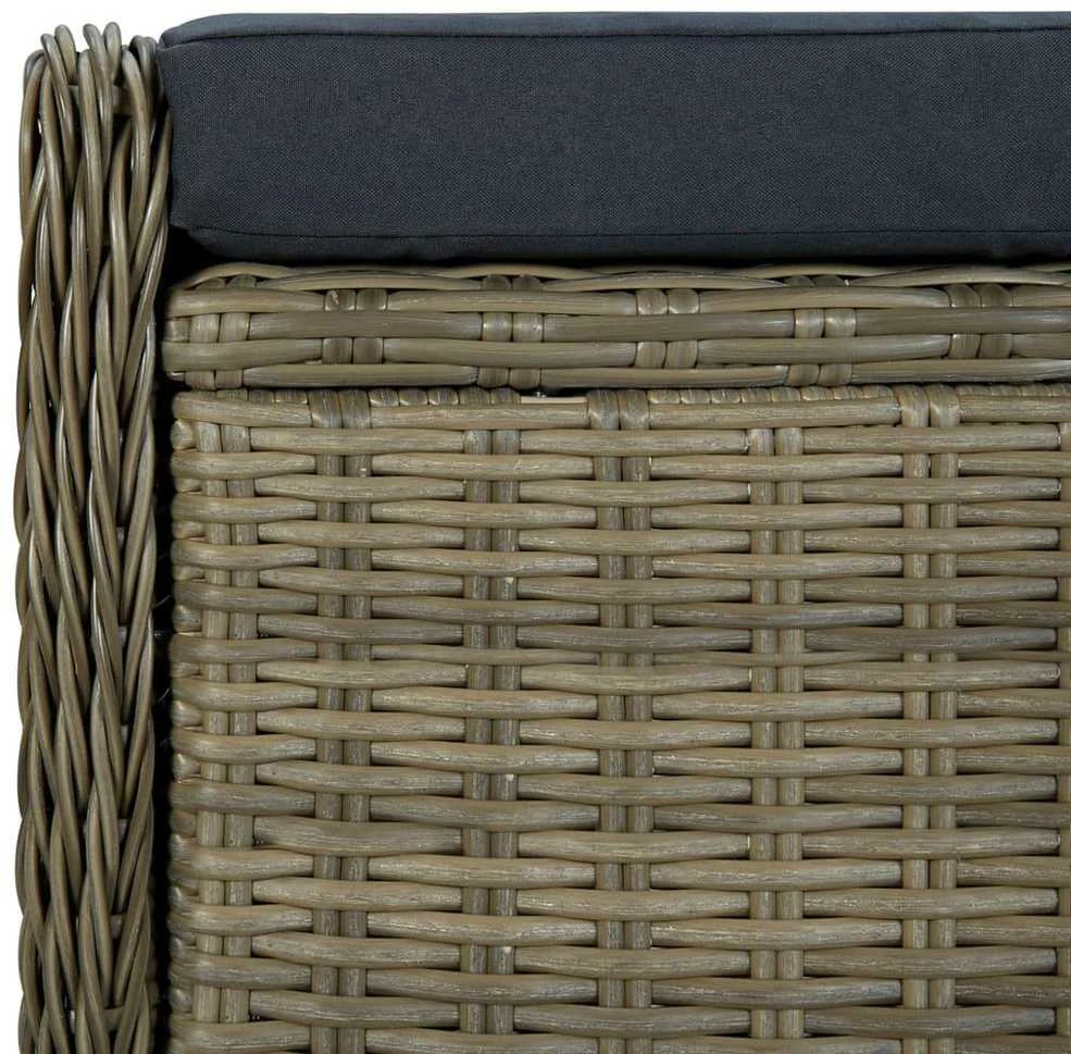 Lauko baldų komplektas Lauko komplektas su pagalvėmis, 9 dalių, rudas, poliratanas