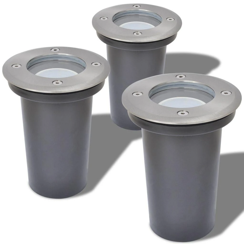 Lauko LED šviestuvai grindiniui, 3 vnt., apvalūs