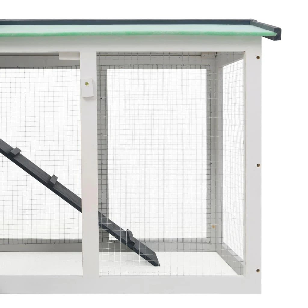 Lauko narvas triušiams, pilkas ir baltas, 145x45x84cm, mediena