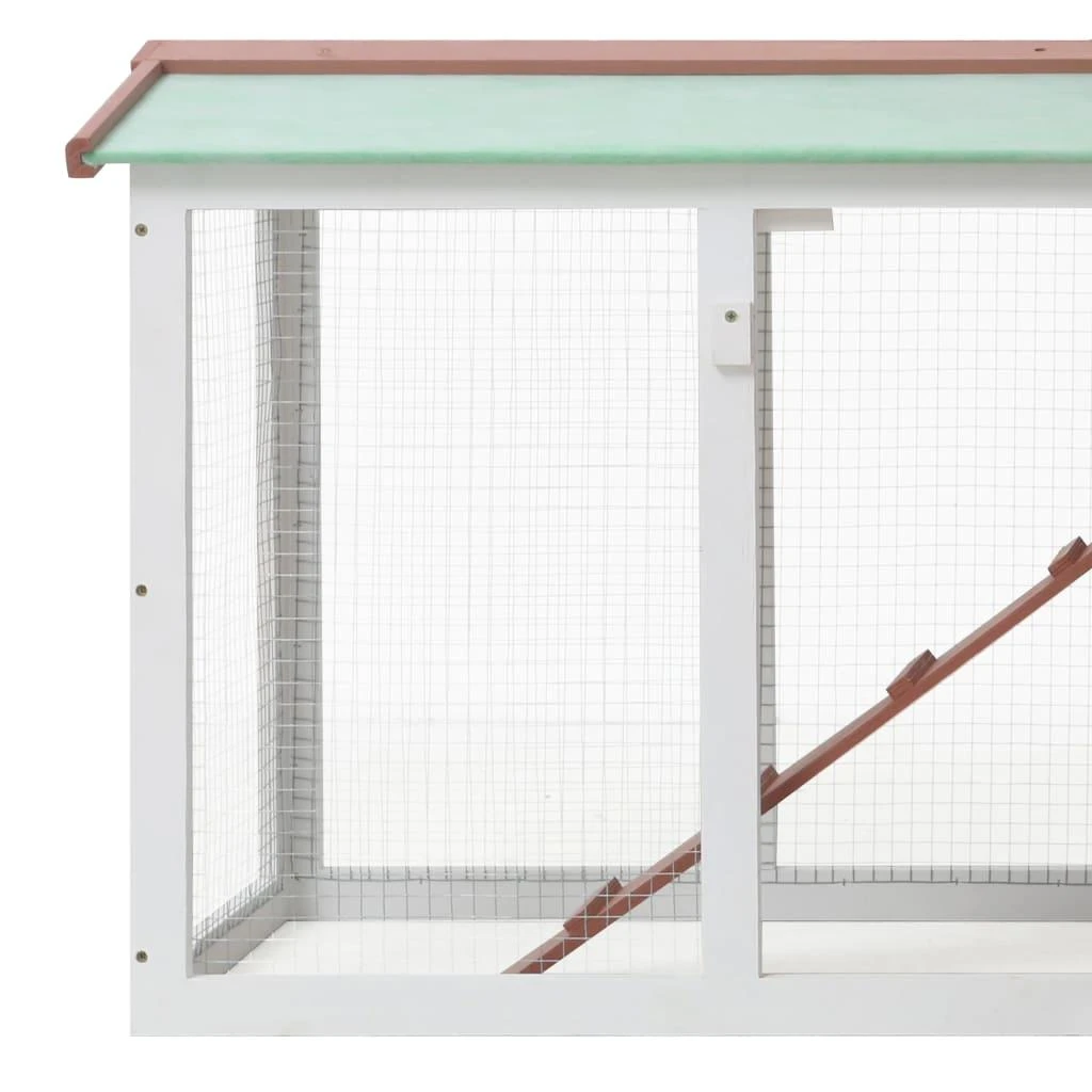Lauko narvas triušiams, rudas ir baltas, 145x45x84 cm, mediena