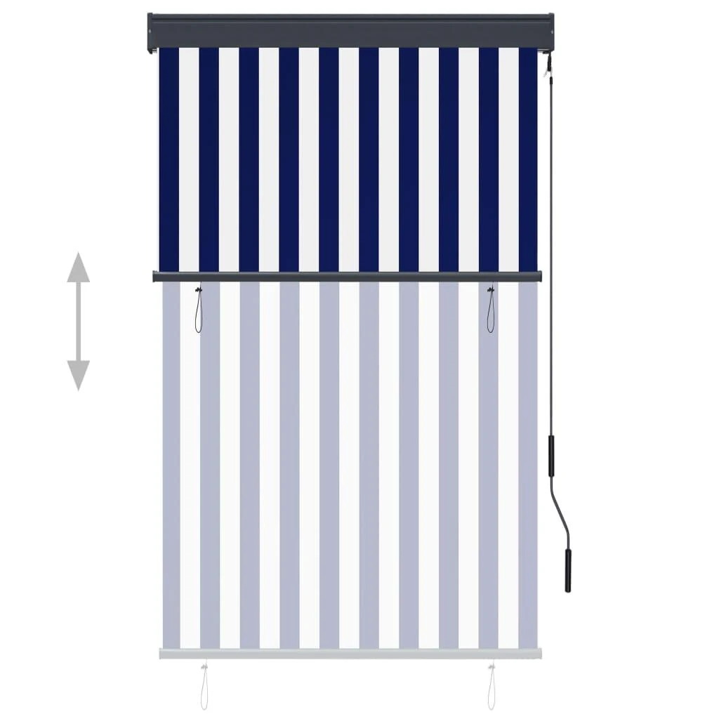 Lauko roletas, baltos ir mėlynos spalvų, 100x250cm