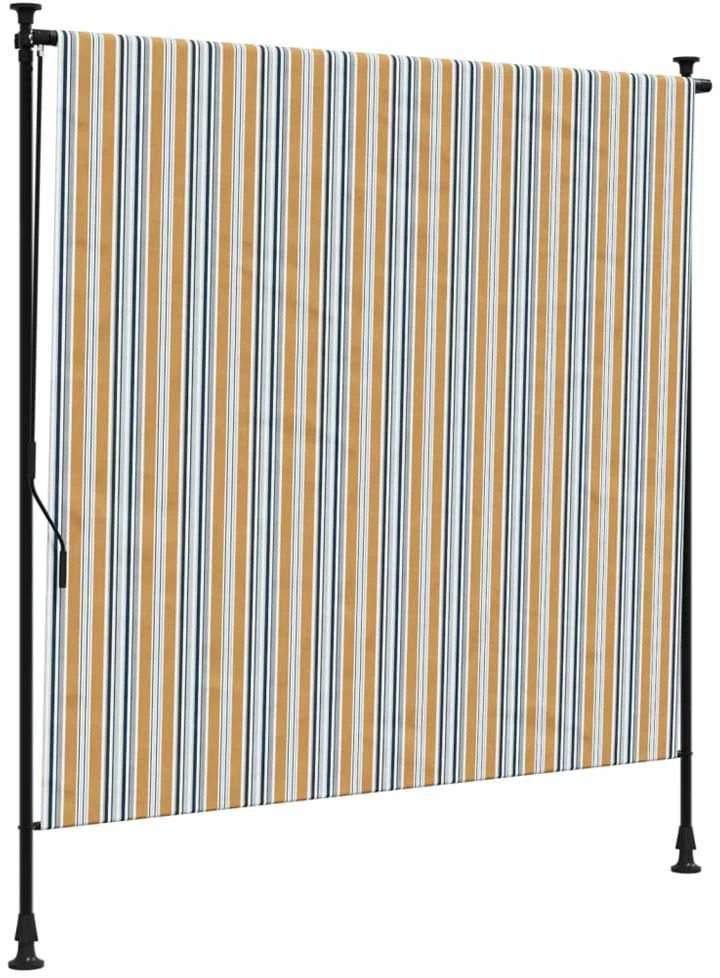 Lauko roletas, geltonas/baltas, 150x270cm, audinys ir plienas