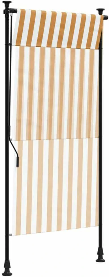 Lauko roletas, oranžinis/baltas, 120x270cm, audinys ir plienas