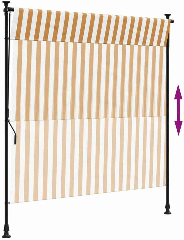 Lauko roletas, oranžinis/baltas, 150x270cm, audinys ir plienas